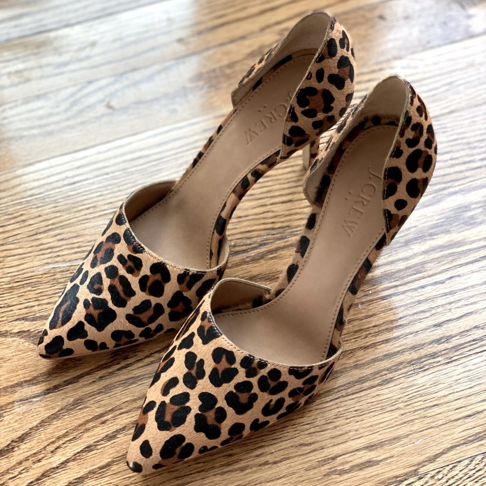 J.Crew Calf Hair Pumps. Size 7.5. Leopard Print.